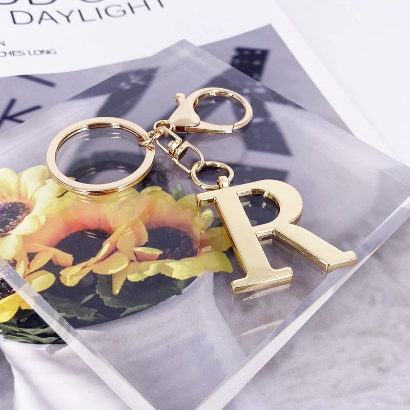 LAXPICOL Gold Letter A-Z Keychain for Women Bag Charms Purse Charms For Handbags Metal Alphabet Initial Letter Keychain - Image 4